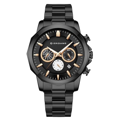 Giordano Multi-Function Analog Watch for Men with Textured Dial, Classic Stainless Steel Strap and Date Function - Image 2