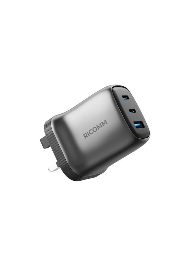 45W GaN Fast Charger | 2 USB-C + 1 USB-A Multi-Port Wall Charger with PD 3.0, PPS & QC Fast Charging for iPhone 17/16, Samsung Galaxy Z, S26 Series, iPad, Huawei, Honor, Oppo And More....