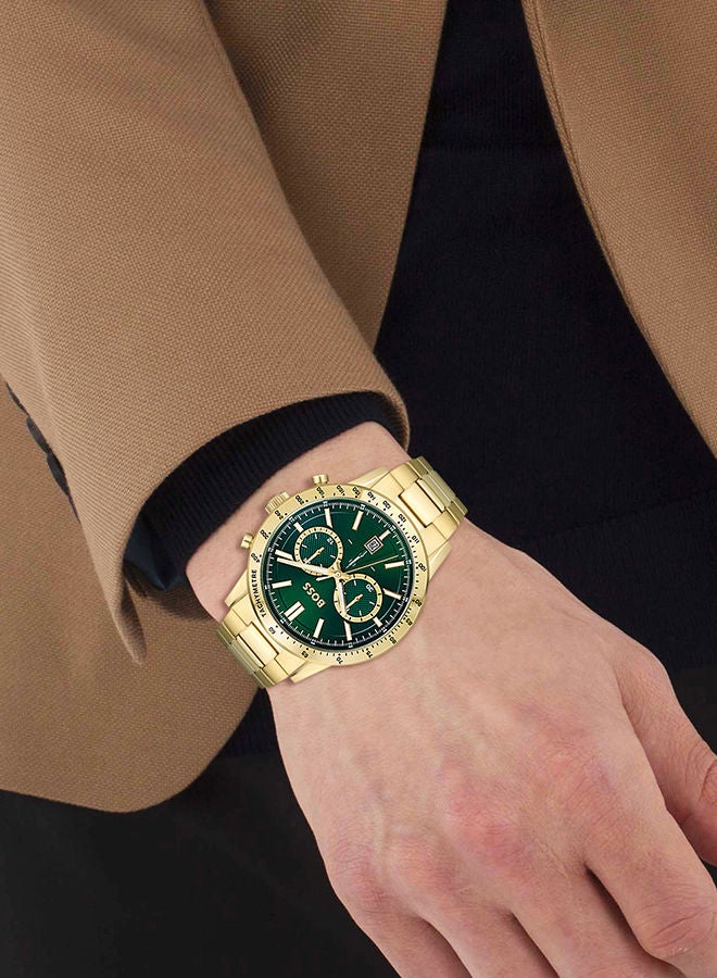 HUGO BOSS ساعة يد كرونوغراف دائرية من الستانلس ستيل للرجال 1513923 - 44 ملم - Image 4