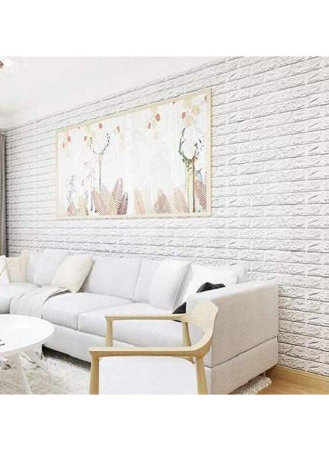 SITELONGS 3D Embossed Brick Stone Wall Sticker White 70x77cm  - Image 1