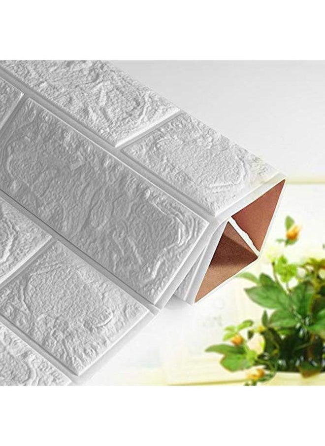 SITELONGS 3D Embossed Brick Stone Wall Sticker White 70x77cm  - Image 4