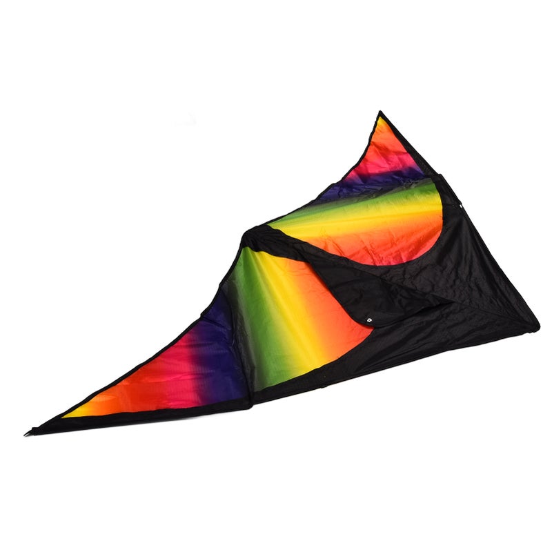 Triangle Kite: 150cm Wide x 75cm Long, Tear-Resistant 210T Polyester - Brightly Colored, Portable Folding Design Kite for All Ages, Beach, Garden & Outdoor Family Activities - Image 2