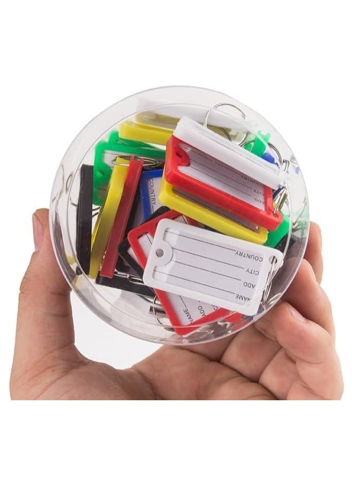 Rubik Large Plastic Key Tags with Labels 30pcs Pack, Durable Key Rings with Labels For Keys Identification, Luggage, Hotels (Green)  - Image 2