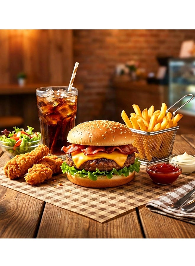 100 ورق شمع مربع ، ورق مقاوم للزيت ، لتغليف السندويشات وسلة الحفلات - Image 5