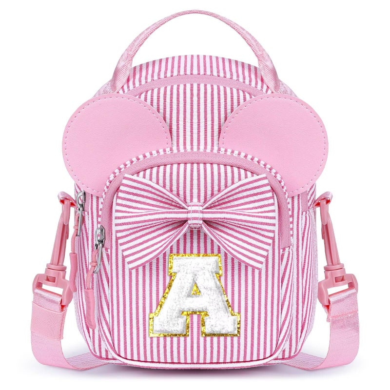 YOOLIFE Birthday Gifts for 2 3 4 5 6 7 8 Year Old Girls, Initial Crossbody Bag Purse for Girls Kids Toddler, Gifts for Kids Girl Daughter Granddaughter Niece, Pink A - Image 1