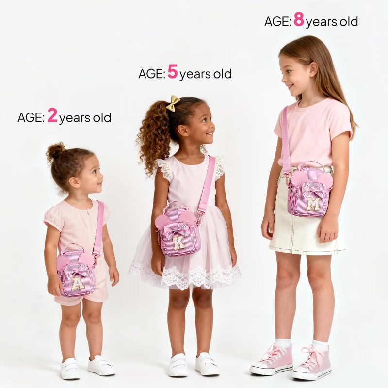YOOLIFE Birthday Gifts for 2 3 4 5 6 7 8 Year Old Girls, Initial Crossbody Bag Purse for Girls Kids Toddler, Gifts for Kids Girl Daughter Granddaughter Niece, Pink A - Image 4