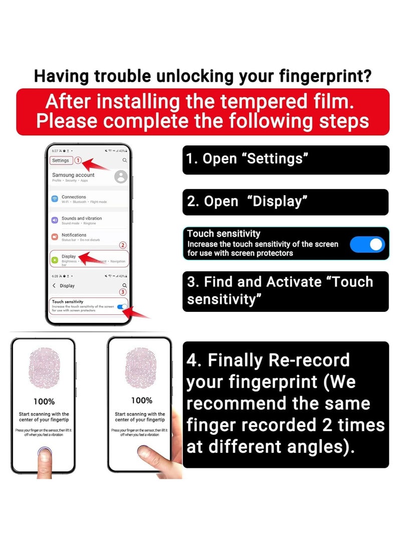 2 Pack Screen Protector for Samsung Galaxy A55 Tempered Glass Screen Shatterproof Anti Scratch Glass compatible with Samsung Galaxy A55  - Image 4