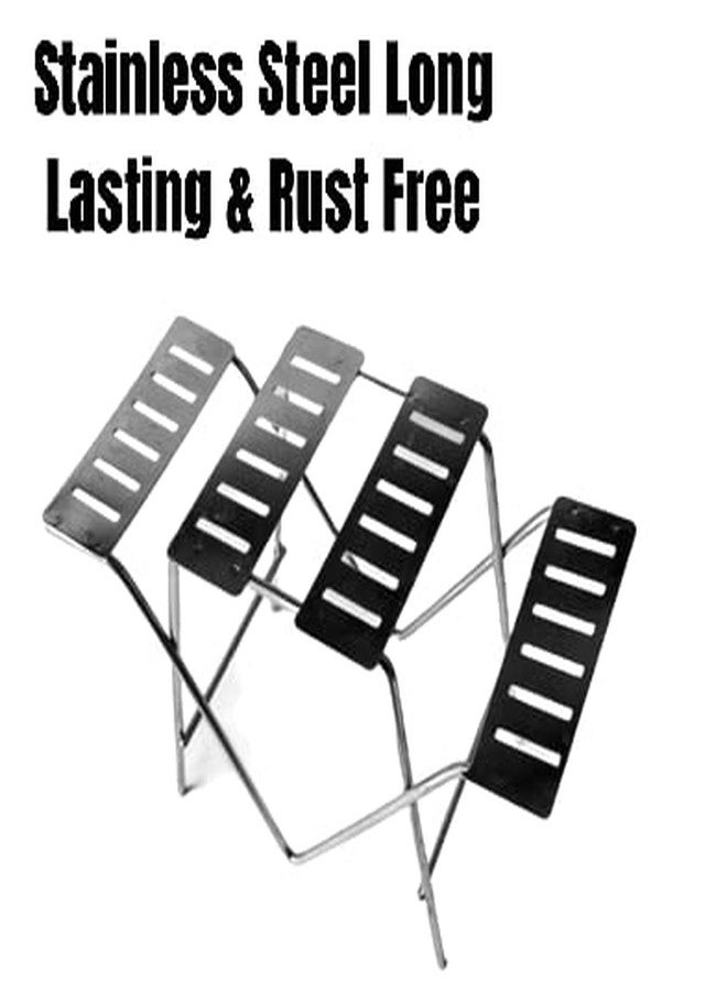 12FOR COLLECTION Steel Cutlery Stand for Dining Table/Cutlery Rack for 24 Pieces/Spoon Stand/Holder/chammach Stand, ONLY Stand (TRIYANGLE Shape Pack of 3) - Image 2