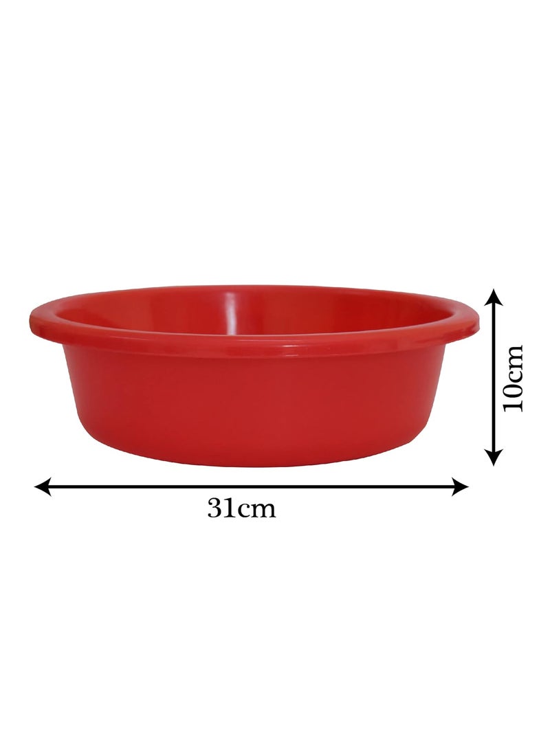 Kuber Industries Kuber Industries Multiuses Unbreakable Plastic Knead Dough Basket/Basin Bowl For Home & Kitchen 6 Ltr- Pack of 2 (Black & Red)  - Image 5