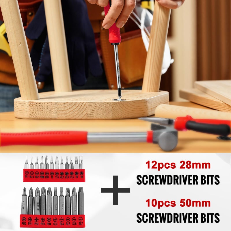 TLGREEN 101 Pcs 8V Cordless Drill and Tool Set, USB-C Rechargeable Power Tool Kit with Brushless Motor & Fast Charge, Lightweight Home Tool Kit for DIY, Repair, and Maintenance with Storage Caseï¼ˆRed) - Image 5