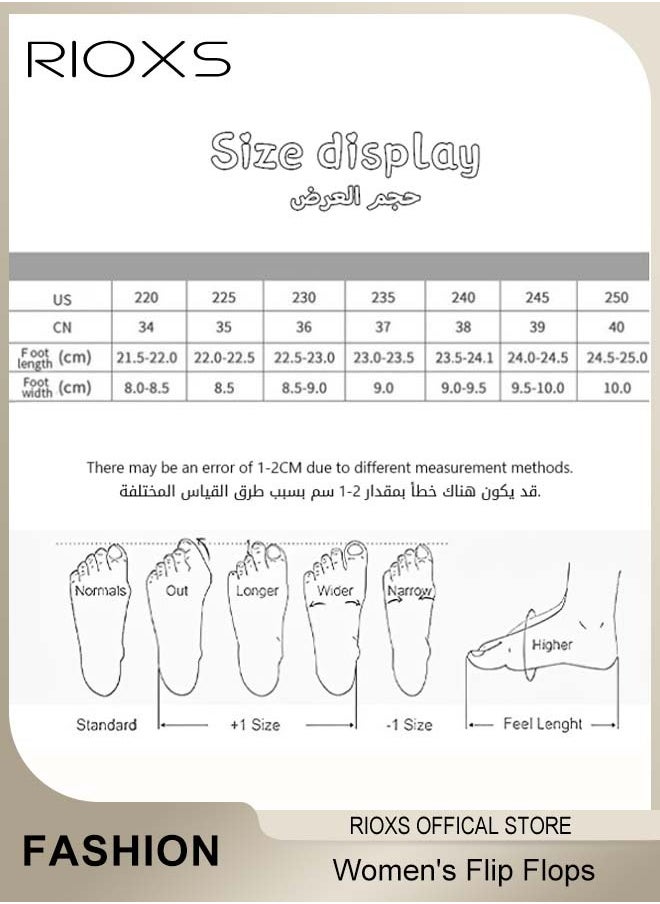 RIOXS Women's Flip Flops, Casual Low Heel Slippers, Non Slip Flip Flops For Women, Beach Thong Slide Slippers, Comfortable Slip Ons, Home Slippers, Bathroom Flip-flops, Shower Slippers, Outdoor Trips Slippers  - Image 5