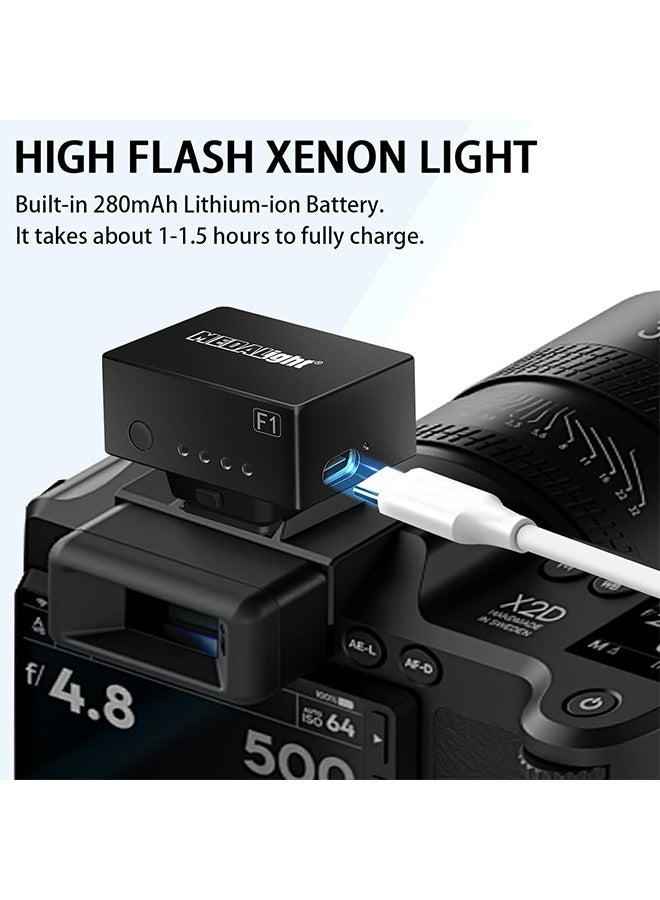 F1 Mini Camera Flash Camera Flash Speedlite for Ricoh (GR3/GR3X,etc.) Nikon/Canon/Fuji,Digital Film Cameras,Mini hot Shoe Flash for DSLR Camera（Not Compatible for Sony ZV-1F.  - Image 4