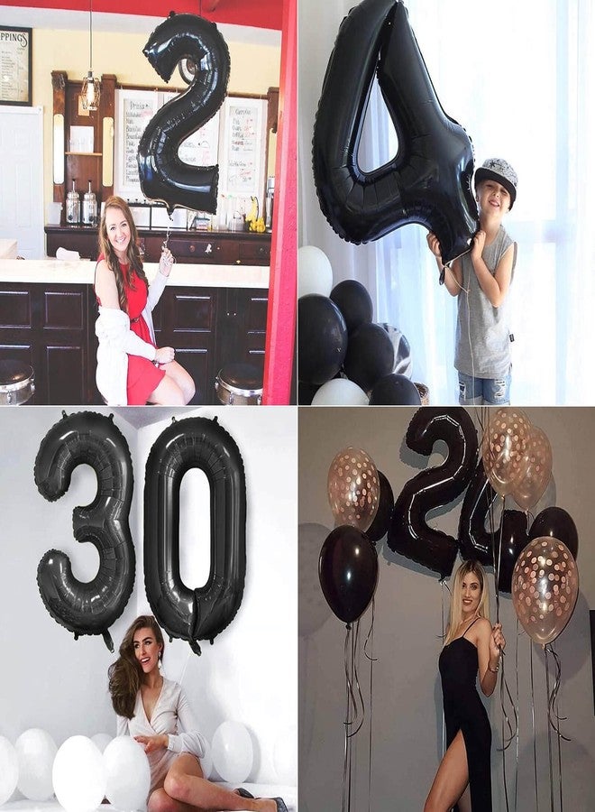 لافوار بالون رقم 7 أسود كبير الحجم (40 بوصة) مصنوع من رقائق المايلر والهيليوم، مثالي لتزيين حفلات أعياد الميلاد، وحفلات التخرج، وحفلات الزفاف، وحفلات استقبال المولود، وجلسات التصوير. - Image 5
