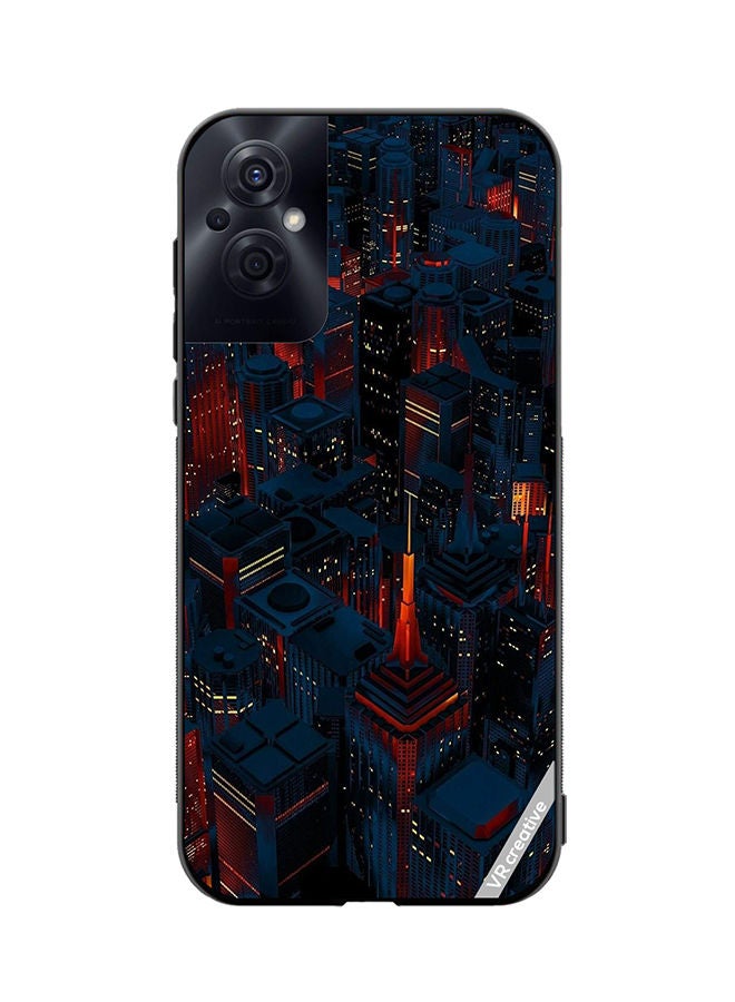 VR CREATIVE Protective Case Cover For Oppo Reno8 Z Dark City Design Multicolour - Image 1