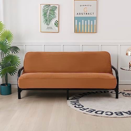 OctoRose Full Size 54x75x8inch 3 Side Zipper Classic Soft Micro Suede Futon Cover/Slipcover/Sofa Day Bed Mattress Cover Couch Protector (Cover ONLY) (Caramel) - Image 2