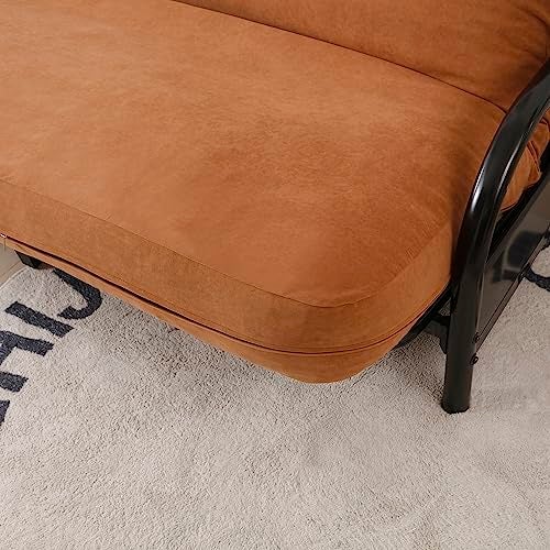 OctoRose Full Size 54x75x8inch 3 Side Zipper Classic Soft Micro Suede Futon Cover/Slipcover/Sofa Day Bed Mattress Cover Couch Protector (Cover ONLY) (Caramel) - Image 3