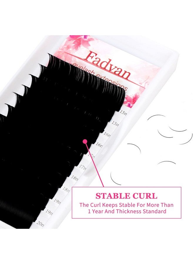 فادڤان رموش اصطناعية كلاسيكية مختلطة بطول 0.05 مم وتجعيد 15-20 مم بلون أسود غير لامع للاستخدام في الصالونات الاحترافية، رموش اصطناعية فردية من Fadvan (0.05 مم-D، 15-20 مم مزيج) - Image 3