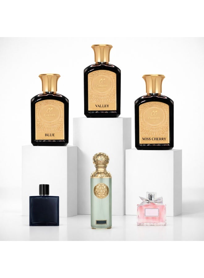 تشيري مجموعة تشيري 1- مس تشيري برفيوم 75مل 2-فالي تشيري برفيوم 75مل 3-بلو تشيري برفيوم 75مل - Image 1