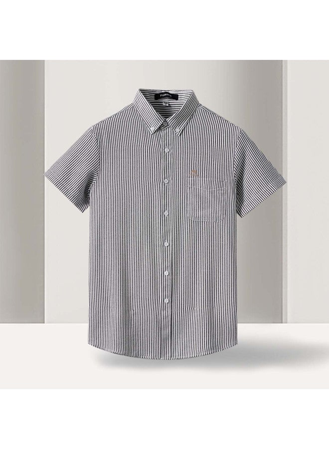 Fomoce 2024 Summer Easy-care Breathable Relaxed Fit Men's Short-sleeve Shirt - Image 4
