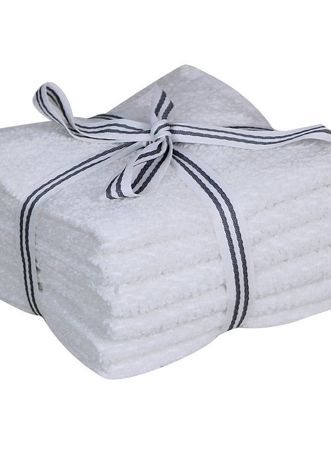 مجموعة طقم مناشف قطنية ناعمة ومريحة مكون من 6 قطع اللون الأبيض 30 × 30 سم R6-FACE-WH-5