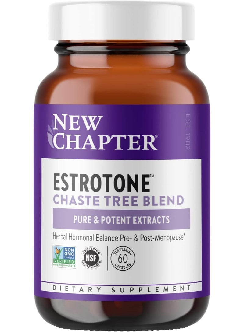 New Chapter Menopause Supplement Estrotone with Evening Primrose Oil + Black Cohosh for Hormone Health Vegetarian Capsule, 60 Count - Image 1