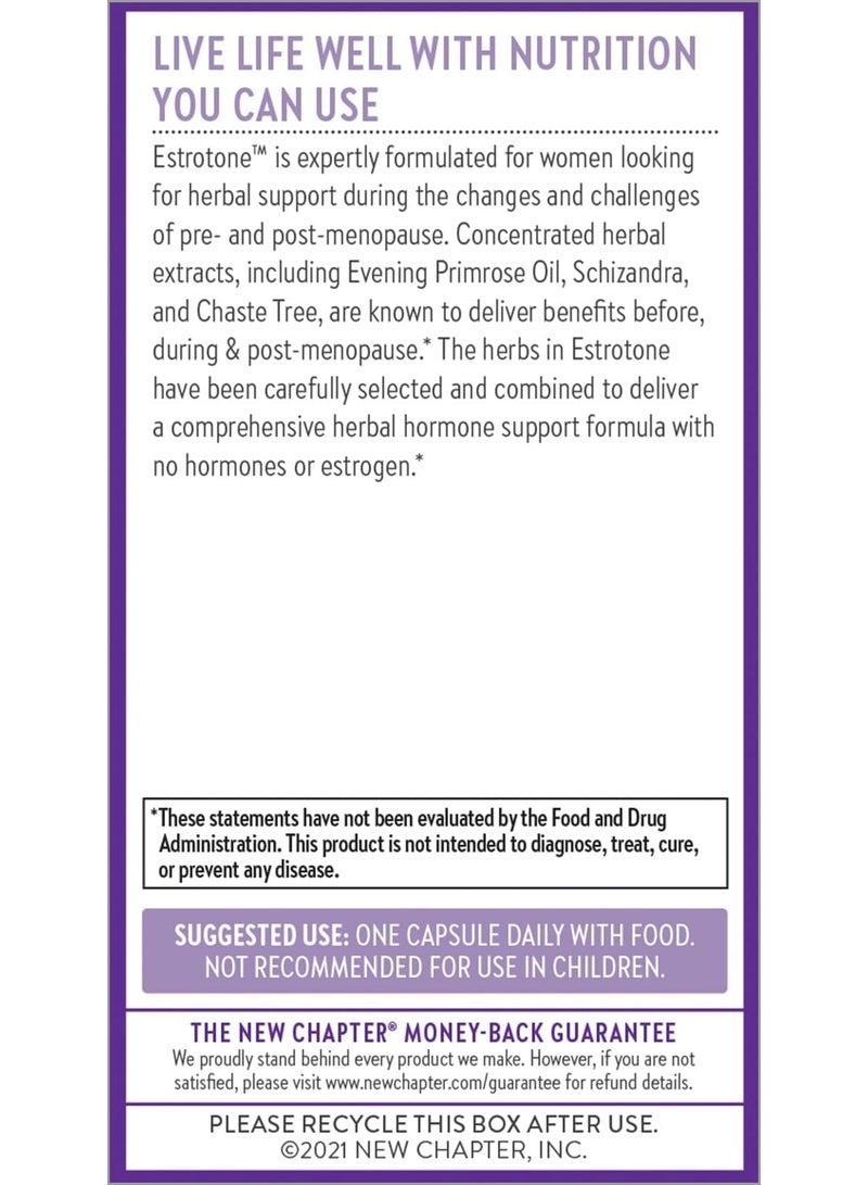New Chapter Menopause Supplement Estrotone with Evening Primrose Oil + Black Cohosh for Hormone Health Vegetarian Capsule, 60 Count - Image 3