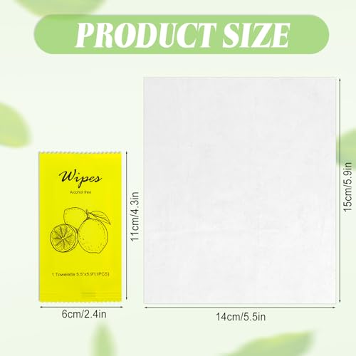 Twoworld Individual Hand Wipes Wet Wipes Travel SizeWet Wipes Individually Wrapped Bulk Cleansing Travel Size Wipes for Wedding Travel Restaurant Barbecue 1 Count Pack of 60 Lemon - Image 5
