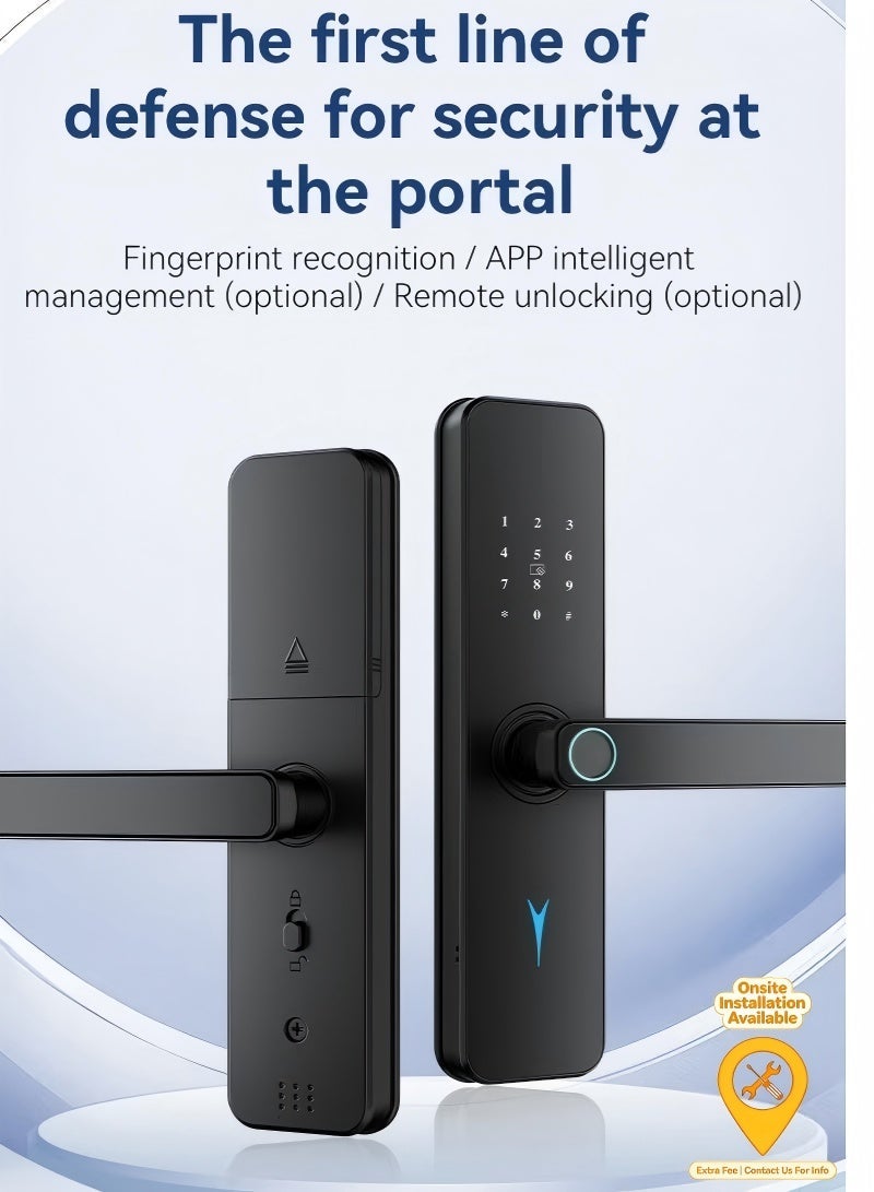 Smart Door Lock with Biometric Fingerprint, App Control, Virtual Passcode, and Anti-Theft Alarm - Keyless Digital Entry for Home & Office - Image 1