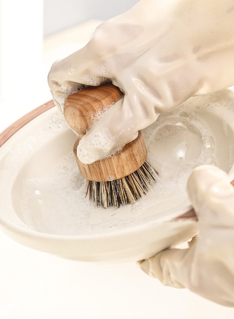 Kitchen dish brush Wooden handle and sisal coconut Multifunctional cleaning tools kitchen scrubbing brush With draining stand  - Image 5