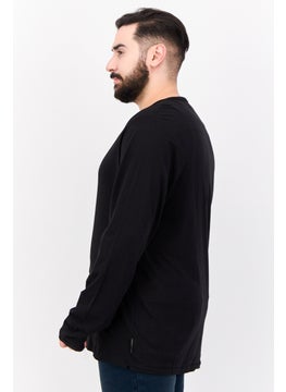 French Connection Men Round Neck Long Sleeves Brand Logo T-Shirt, Black  - Image 2