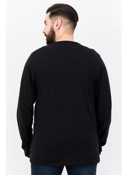 French Connection Men Round Neck Long Sleeves Brand Logo T-Shirt, Black  - Image 3