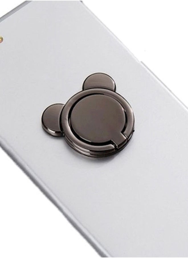 NIBEMINENT Cartoon Bear Head Finger Ring Holder For Mobile Phone Black  - Image 4