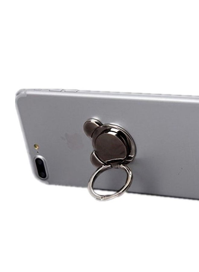 NIBEMINENT Cartoon Bear Head Finger Ring Holder For Mobile Phone Black  - Image 3