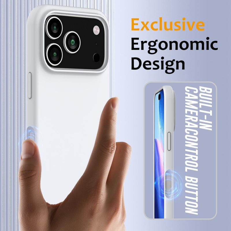 إيروريكس جراب هاتف ماج سيف من السيليكون المقاوم للصدمات لهاتف iPhone 17 Pro Max (أبيض) - Image 4