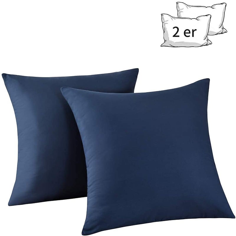 ATOOTFUSION ATOTFUSION Cushion Filler, Soft Comfortable Microfibre, Bed Linen Double Cushion, Decorative Cushion for Sofa, Car, Bedroom, 2 Count Cushion (60X60 Cm, Navy Blue) - Image 1