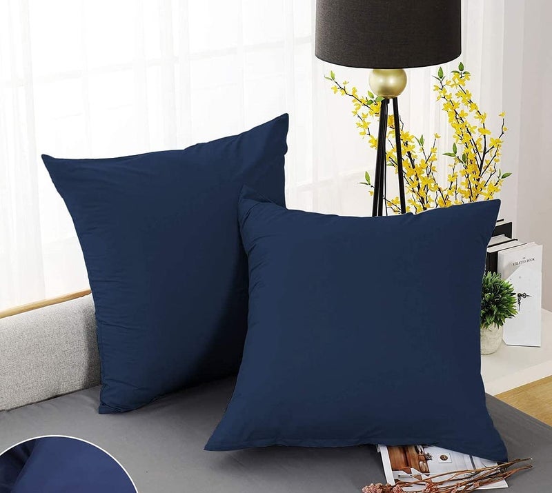 ATOOTFUSION ATOTFUSION Cushion Filler, Soft Comfortable Microfibre, Bed Linen Double Cushion, Decorative Cushion for Sofa, Car, Bedroom, 2 Count Cushion (60X60 Cm, Navy Blue) - Image 3