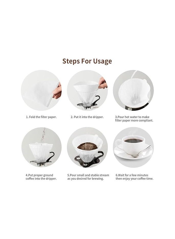 Generic - Premium Naturally Whitened Coffee Filter Paper – 100 Count | Disposable Cone Coffee Filters for 2-4 Cup Brewing | Durable | Tear-Resistant | Easy Cleanup | Compatible with Most V-Shaped Coffee Makers | Perfect for Smooth and Rich Coffee Flavor - Image 1