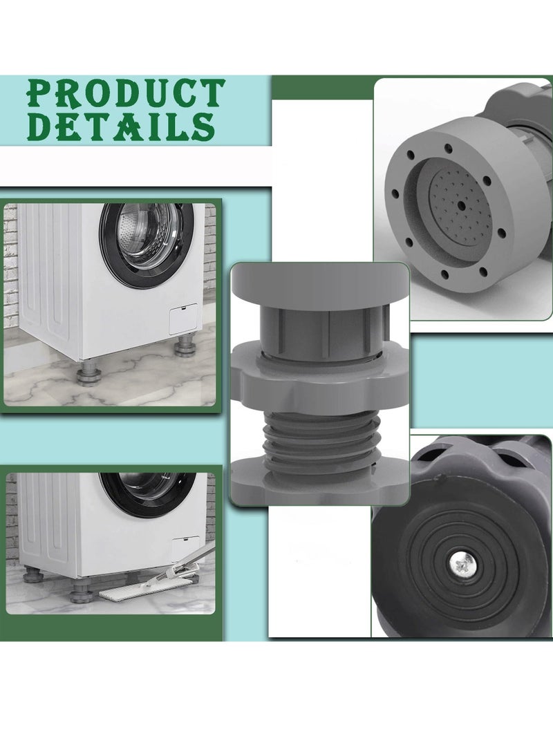 Anti Vibration Pads for Washing Machine 8Pack Adjustable Shock Noise Cancelling Washer Dryer Isolation Pad Non slip Noise Cancelling Anti Slip Rubber Feet Pad Stabilizer Fits Most Models - Image 3