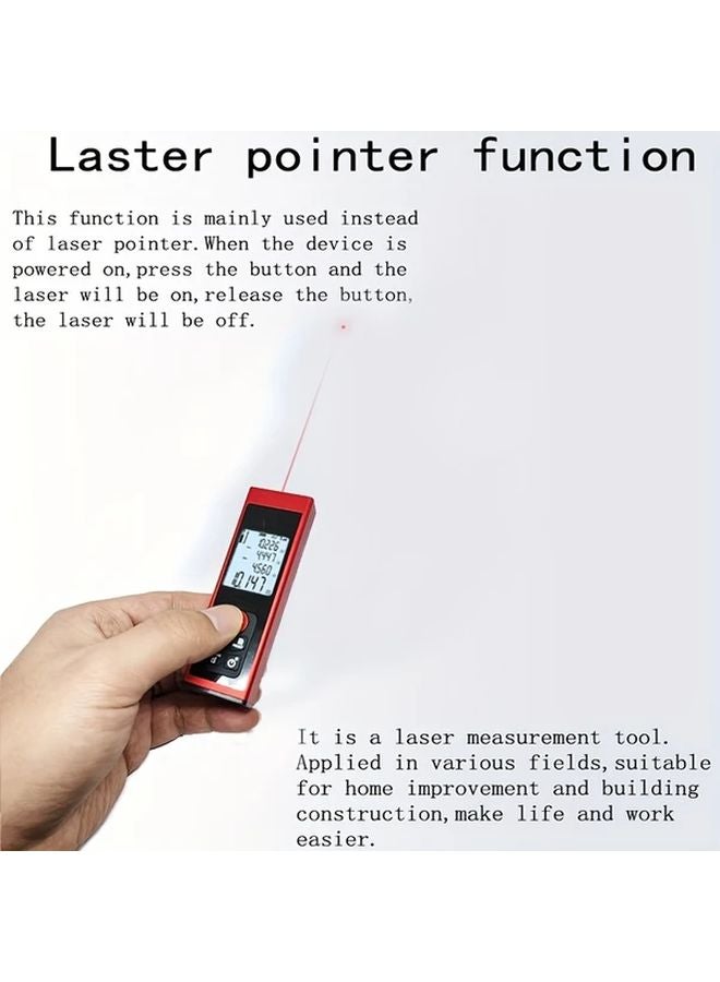 Red Mini Laser Rangefinder 196ft Dual Mode Distance Angle Measurement Portable - Image 5