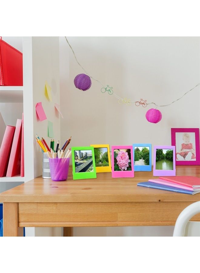 6 in 1 Colorful Bundle Kit Accessories Compatible with Fujifilm Instax Mini 11/9/ 8/90/ 70 Camera, Accessory Include Film Sticker, Desk Frames, Hanging Frame
