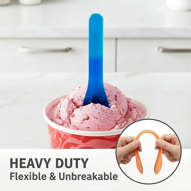 Gugowin 40 Pack Color Changing Ice Cream Spoons, 5.15 Inch Sturdy Plastic Spoons, Individually Wrapped - Captivating Temperature Sensitive Utensils for Birthday Celebrations, Events & Party Favors - Image 5