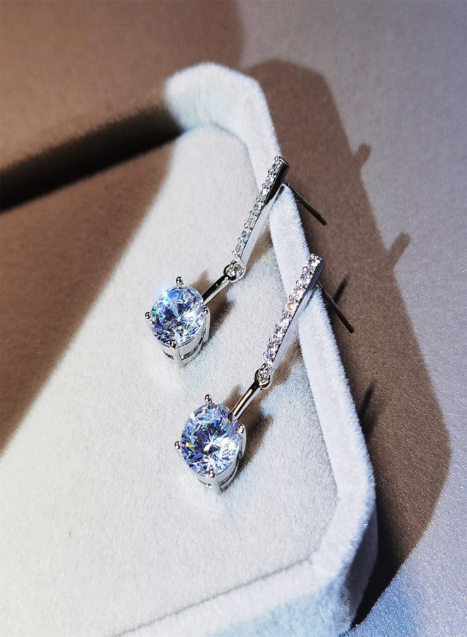 SBLING Platinum-Plated Cubic Zirconia Drop Earrings - Image 5