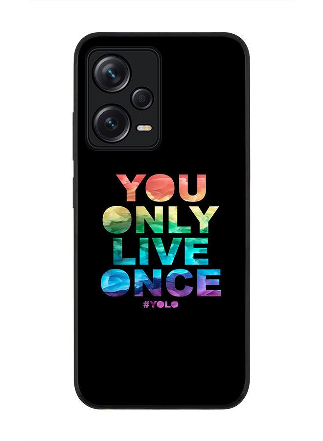 Stylizedd Rugged Black edge case for Redmi Note 12 Pro 5G Slim fit Soft Case Flexible Rubber Edges Anti Drop TPU Gel Thin Cover - YOLO - Image 1