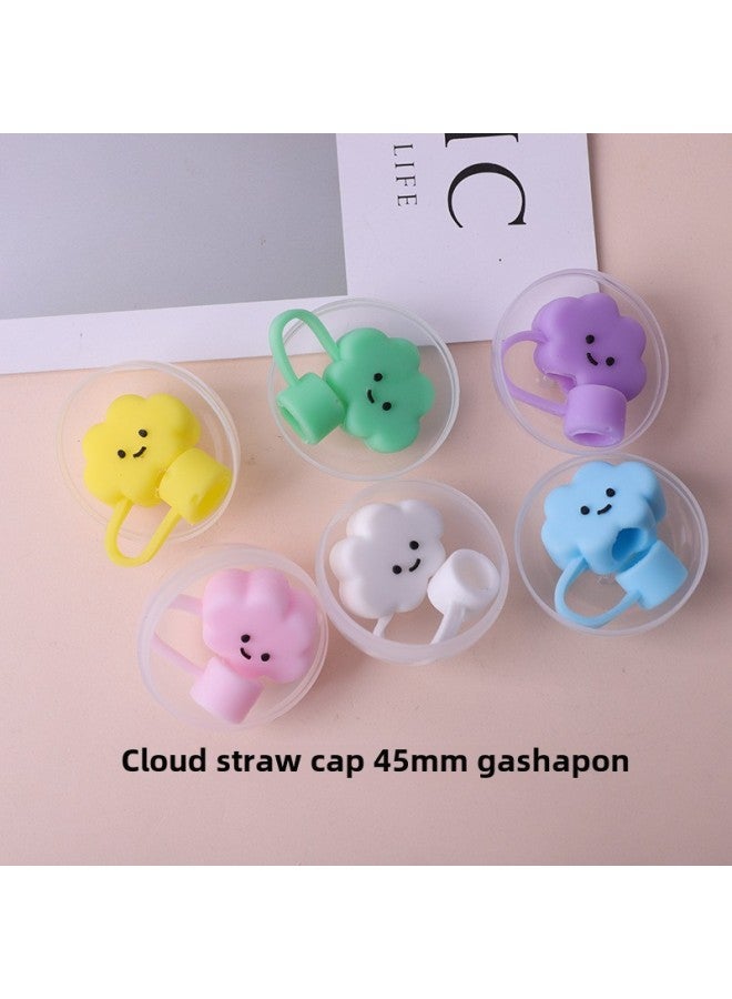 45mm Transparent Gashapon Toy Egg Party Sanrio Cartoon Doll One Yuan Two Yuan Gashapon Machine Toy Wholesale-Color:45mm Cloud Straw Cap Gashapon Mixed Hair - Image 1