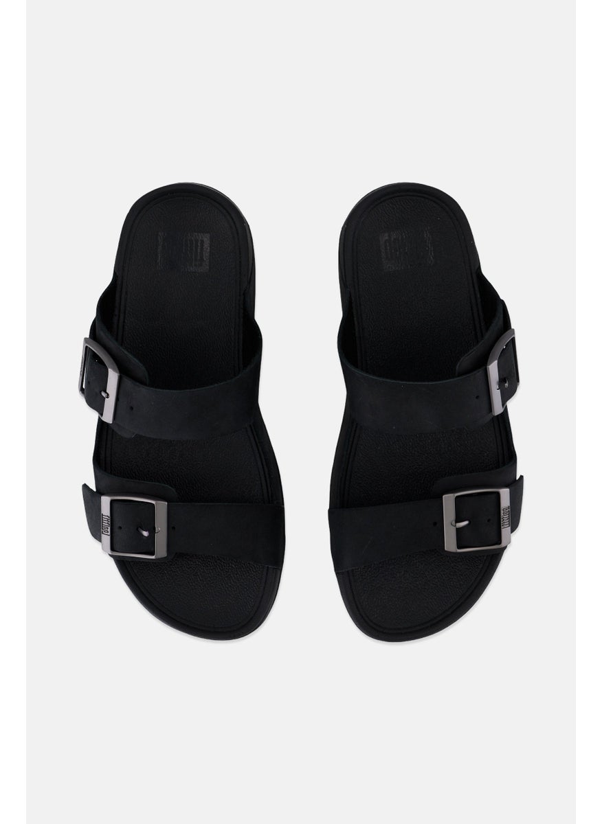 FitFlop - Men Gogh Moc Men Buckle leather Slides Slip On Sandals, Black - Image 1