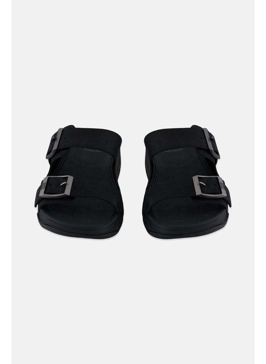FitFlop - Men Gogh Moc Men Buckle leather Slides Slip On Sandals, Black - Image 1