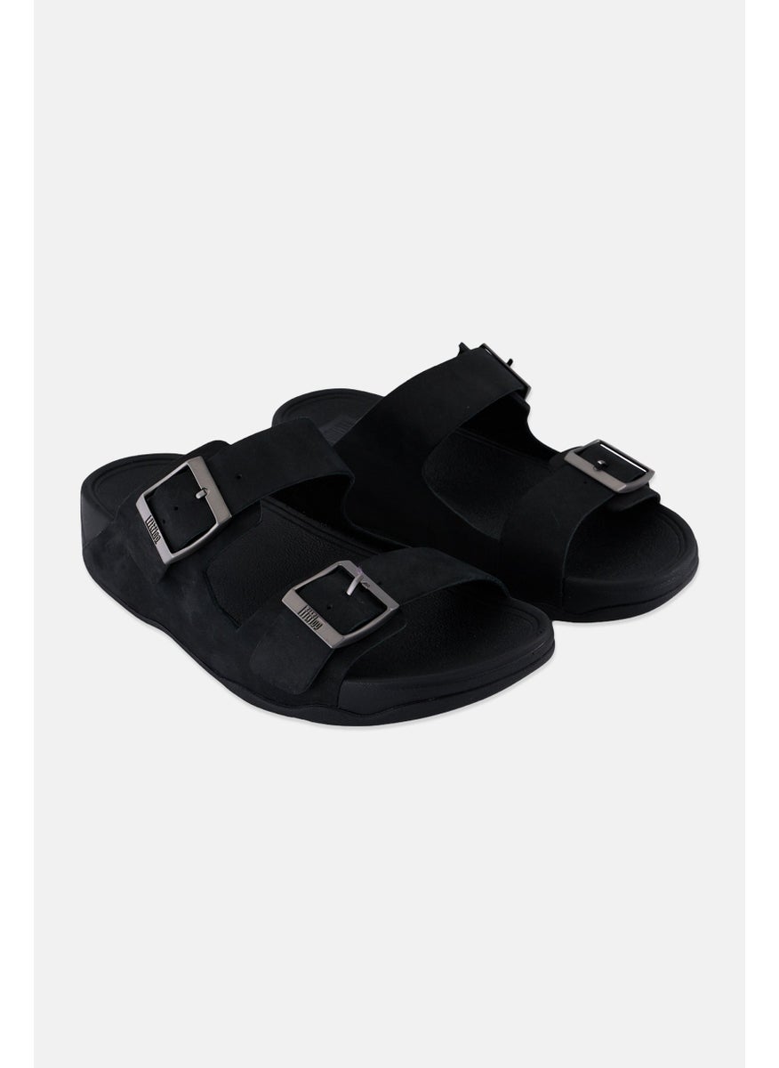 FitFlop - Men Gogh Moc Men Buckle leather Slides Slip On Sandals, Black - Image 1