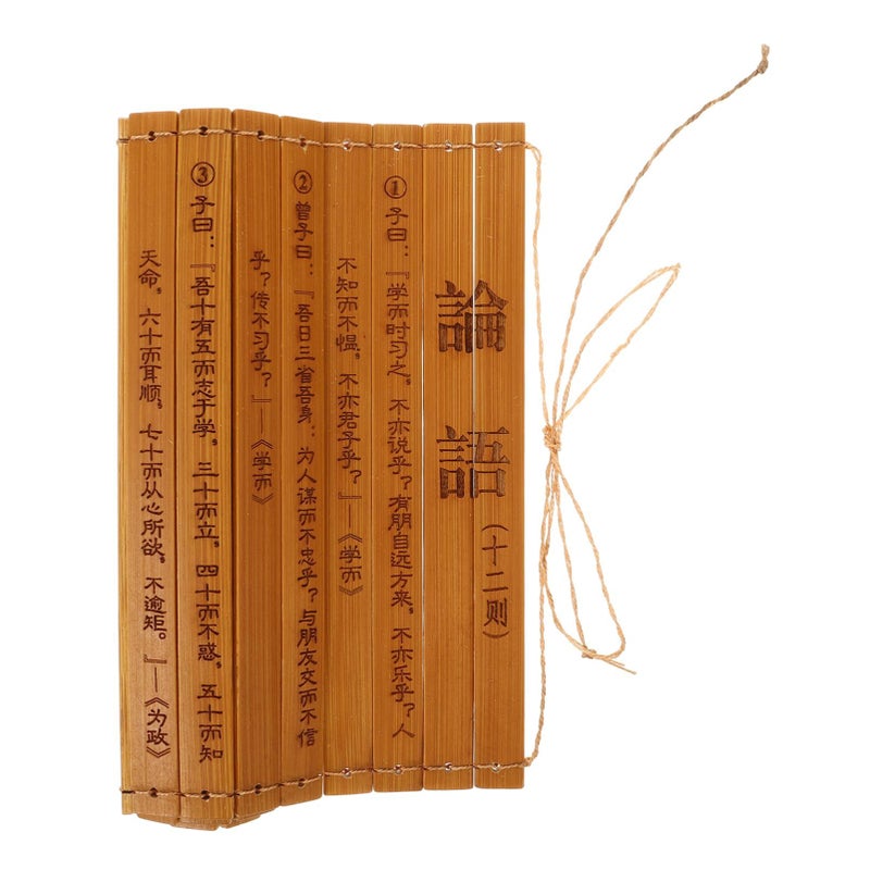 Bamboo Book Stand For Reading And Photography Natural Wooden Engraving Decor - Image 2