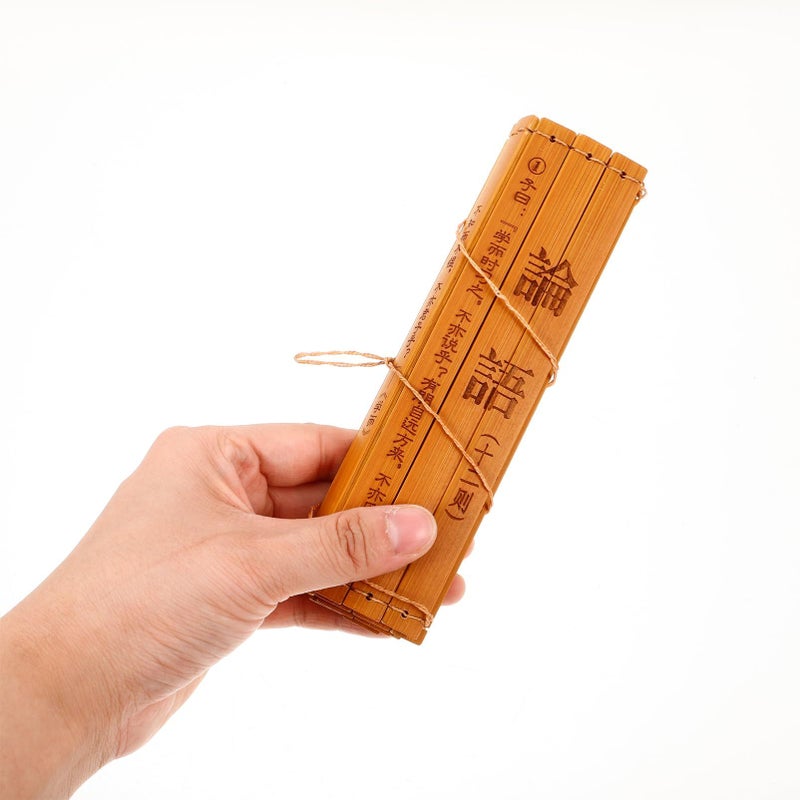 Bamboo Book Stand For Reading And Photography Natural Wooden Engraving Decor - Image 4