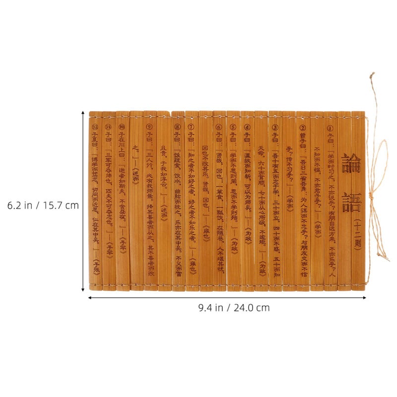 Bamboo Book Stand For Reading And Photography Natural Wooden Engraving Decor - Image 3